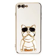 Smcase Apple iphone 8 Plus Standlı Kamera Korumalı Bulldog Silikon Cep Telefonu Kılıfı