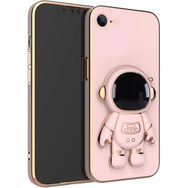 Smcase Apple iPhone SE 2020 Standlı Kamera Korumalı Astronot Silikon Cep Telefonu Kılıfı