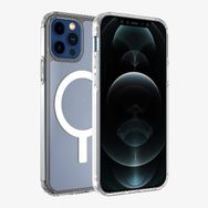 Smcase iPhone 12 Pro Coss Wireless Destekli Hibrit Silikon Mıknatıslı Kartlıklı Kılıf Siyah Cep Telefonu Kılıfı