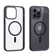 Smcase iPhone 12 Pro Manyetik Wiriless Destekli Krom Silikon Siyah Cep Telefonu Kılıfı