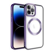 Smcase iPhone 14 Pro Max Magsafe Wiriless Özellikli Lazer Setro Kapak Mor Cep Telefonu Kılıfı