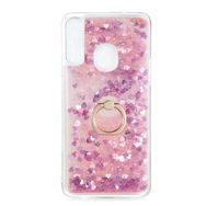 Smcase Samsung Galaxy A20S Milce Sulu Yüzüklü Arka Kapak Beyaz Silikon Cep Telefonu Kılıf