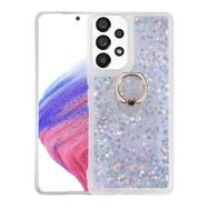 Smcase Samsung Galaxy A33 5G Milce Yüzüklü Sulu Silikon Gümüş Cep Telefonu Kılıfı