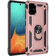 Smcase Samsung Galaxy A71 Vega Yüzüklü Tank Kapak Nano Kırmızı Cep Telefonu Kılıfı