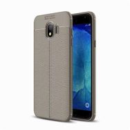 Smcase Samsung Galaxy J4 Deri Dokulu Silikon Nano Siyah Cep Telefonu Kılıfı
