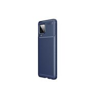 Smcase Samsung Galaxy M12 Karbon Dokulu Silikon Nano Lacivert Cep Telefonu Kılıfı