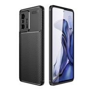 Smcase Xiaomi 11T Kamera Korumalı Karbon Dokulu Silikon Lacivert Cep Telefonu Kılıfı