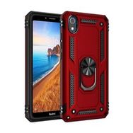 Smcase Xiaomi Redmi 7A Vega Yüzüklü Tank Kapak Kırmızı Cep Telefonu Kılıfı
