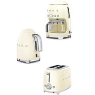SMEG 50's Style Krem Kettle - 1x2 Ekmek Kızartma Makinesi ve Filtre Kahve Makine Seti