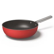 Smeg Çelik 30 cm Kırmızı Wok Tava