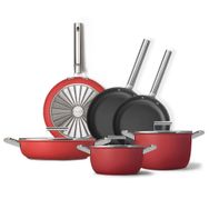 Smeg Cookware 50'S Style Grande Kırmızı 6'lı Tencere Tava Seti