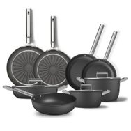 Smeg Cookware 50'S Style Siyah 8'li Tencere Tava Seti