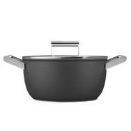 Smeg HBCV00000QIDRI Cookware 50'S Style Siyah Cam Kapaklı 24 cm Tencere