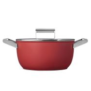 Smeg HBCV00000QIDRK Cookware 50'S Style Kırmızı Cam Kapaklı 24 cm Tencere