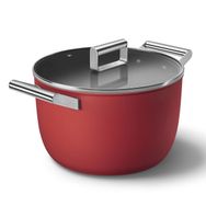 Smeg HBCV00000QIDRN Cookware 50'S Style Kırmızı Cam Kapaklı 26 cm Tencere