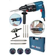 Snaiker Alman 3000 W Bakır Sargılı Kırıcı Delici Hilti Matkap Metal Şanzumanlı + 5 Adet Uç Yedek Gri Mandren