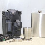 Sobepy ALK3913 Deri Kılıflı Shot Bardaklı Matara