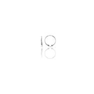 Söğütlü Silver Gümüş 12 mm Mini Beyaz Taşlı Halka Küpe