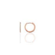 Söğütlü Silver Gümüş 14 mm Rose Zirkon Taşlı Tamtur Halka Küpe