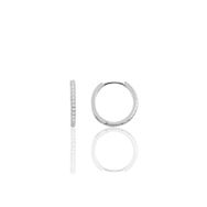 Söğütlü Silver Gümüş 17 mm Rodyumlu Zirkon Taşlı Tamtur Halka Küpe