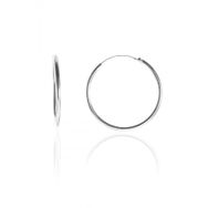 Söğütlü Silver Gümüş 26 mm Rodyumlu Halka Küpe