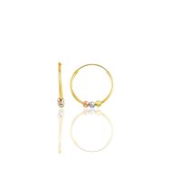 Söğütlü Silver Gümüş Altın Yaldızlı 18 mm Renkli Doricalı Halka Küpe