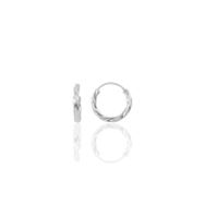 Söğütlü Silver Gümüş Rodyumlu 14 mm Burgu Modeli Halka Küpe