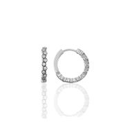 Söğütlü Silver Gümüş Rodyumlu 17 mm Zirkon Sıra Taşlı Halka Küpe