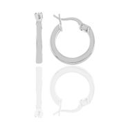 Söğütlü Silver Gümüş Rodyumlu Balta Kilit 17 mm Halka Küpe