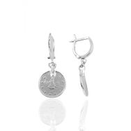 Söğütlü Silver Gümüş Rodyumlu Osmanlı Tuğralı Küpe