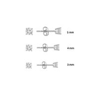 Söğütlü Silver Gümüş Rodyumlu Pırlanta Montürlü 3 Boy Mini Tektaş Küpe