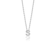 Söğütlü Silver Gümüş Rodyumlu Üç Boyutlu Minimal S Gümüş Harf Kolye