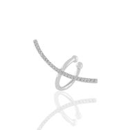 Söğütlü Silver Gümüş Rodyumlu Zirkon Taşlı Hilal Kıkırdak Küpe