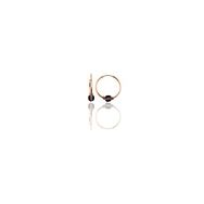 Söğütlü Silver Gümüş Rose 12 mm Mini Açık Kahverengi Taşlı Halka Küpe