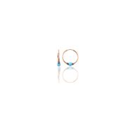 Söğütlü Silver Gümüş Rose 12 mm Mini Turkuaz Taşlı Halka Küpe