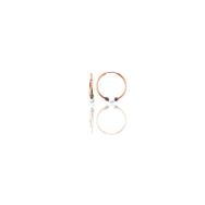 Söğütlü Silver Gümüş Rose 14 mm Beyaz Taşlı Halka Küpe