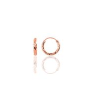 Söğütlü Silver Gümüş Rose 14 mm Mini Burgu Halka Küpe