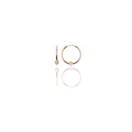 Söğütlü Silver Gümüş Rose 14 mm Sade Toplu Halka Küpe