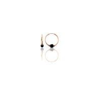 Söğütlü Silver Gümüş Rose 14 mm Siyah Taşlı Halka Küpe