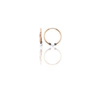 Söğütlü Silver Gümüş Rose 17 mm Beyaz Taşlı Halka Küpe