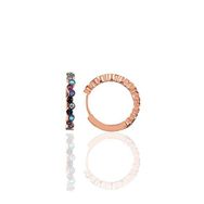 Söğütlü Silver Gümüş Rose 17 mm Renkli Sıra Taşlı Halka Küpe