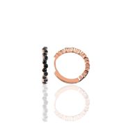 Söğütlü Silver Gümüş Rose 17 mm Siyah Sıra Taşlı Halka Küpe