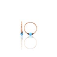 Söğütlü Silver Gümüş Rose 17 mm Turkuaz Taşlı Halka Küpe
