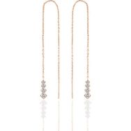 Söğütlü Silver Gümüş Rose Işıltılı Gümüş Zincir Küpe