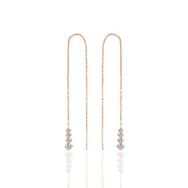 Söğütlü Silver Gümüş Rose Işıltılı Gümüş Zincir Küpe