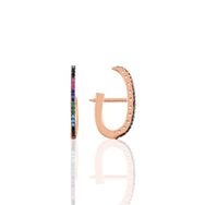 Söğütlü Silver Gümüş Rose Mix Taşlı Style J Küpe