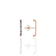 Söğütlü Silver Gümüş Rose Renkli Taşlı Style Küpe