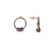 Söğütlü Silver Gümüş Rose Zirkon Taşlı Çivili Ring Küpe