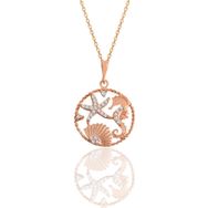 Söğütlü Silver Gümüş Rose Zirkon Taşlı Deniz Şans Kolye