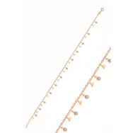 Söğütlü Silver Gümüş Rose Zirkon Taşlı Üçgen Pullu Halhal